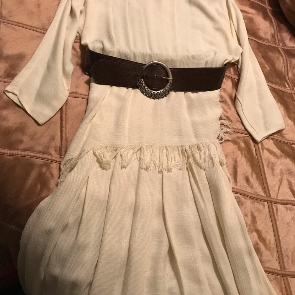 Dress creme color. Jazzy professional dress.